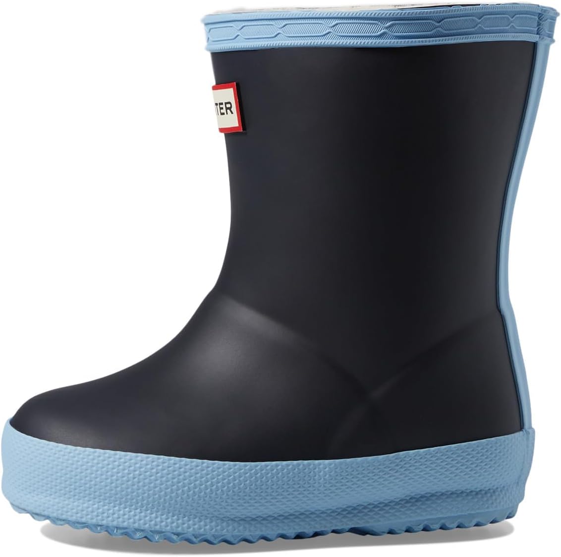Hunter Little Kids Original First Classic Insulated Rain Boot, Navy/Blue Frost, 8