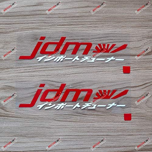 2X red+White 6 Inches JDM Kanji Japanese Symbol Rising Sun Flag Japan Car Decal Vinyl Sticker