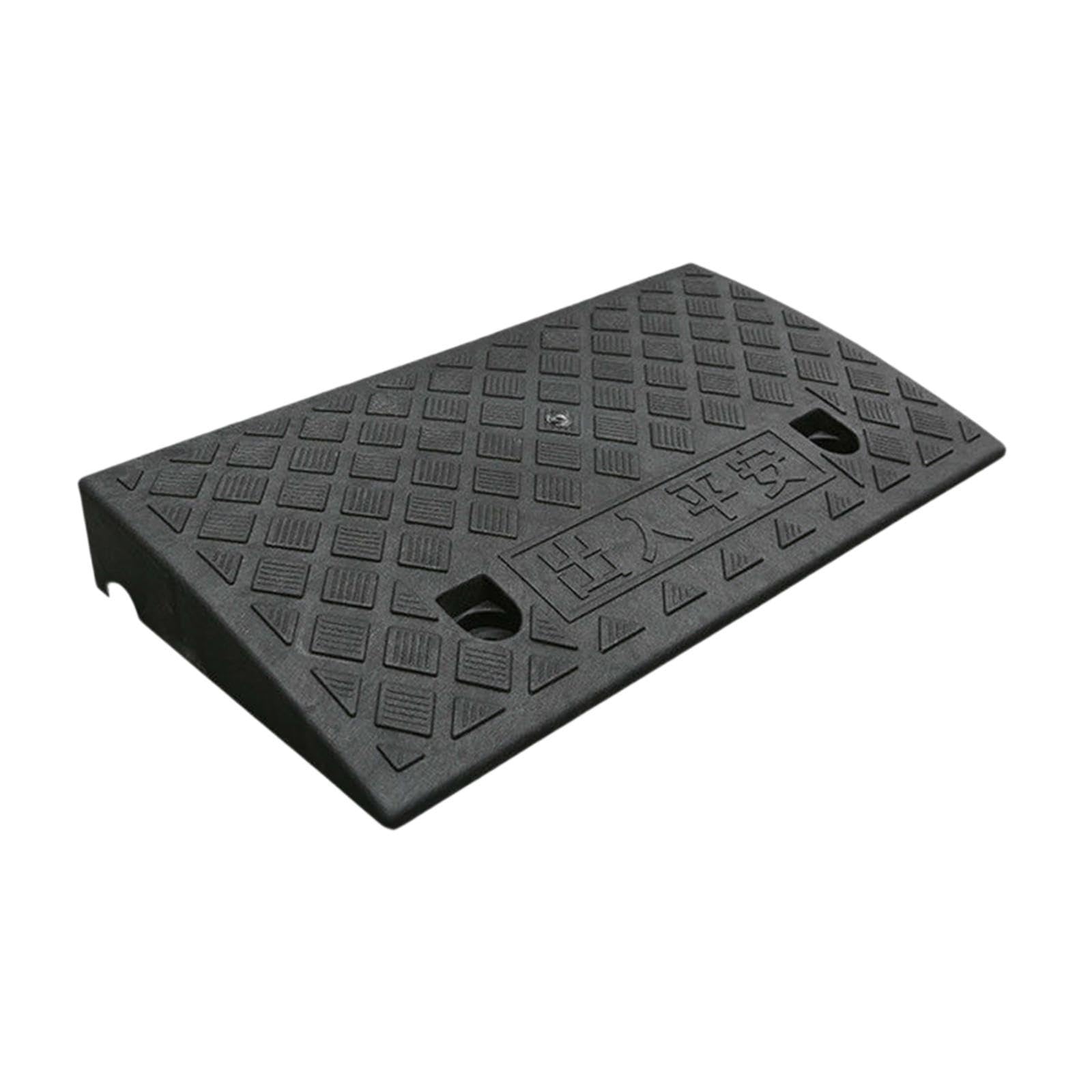Oshhni Rampa de Almohadilla de pendiente en la carretera Almohadilla de rampa portátil de alta resistencia Rampa de de entrada para camiones Rvs, Alto 6cm Negro