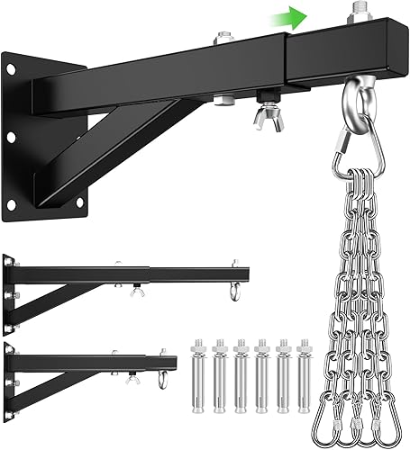 Eapele Soporte para bolsa pesada, soporte de pared ajustable para saco de boxeo y entrenamiento de Muay Thai, resistente 500 libras para bolsa de