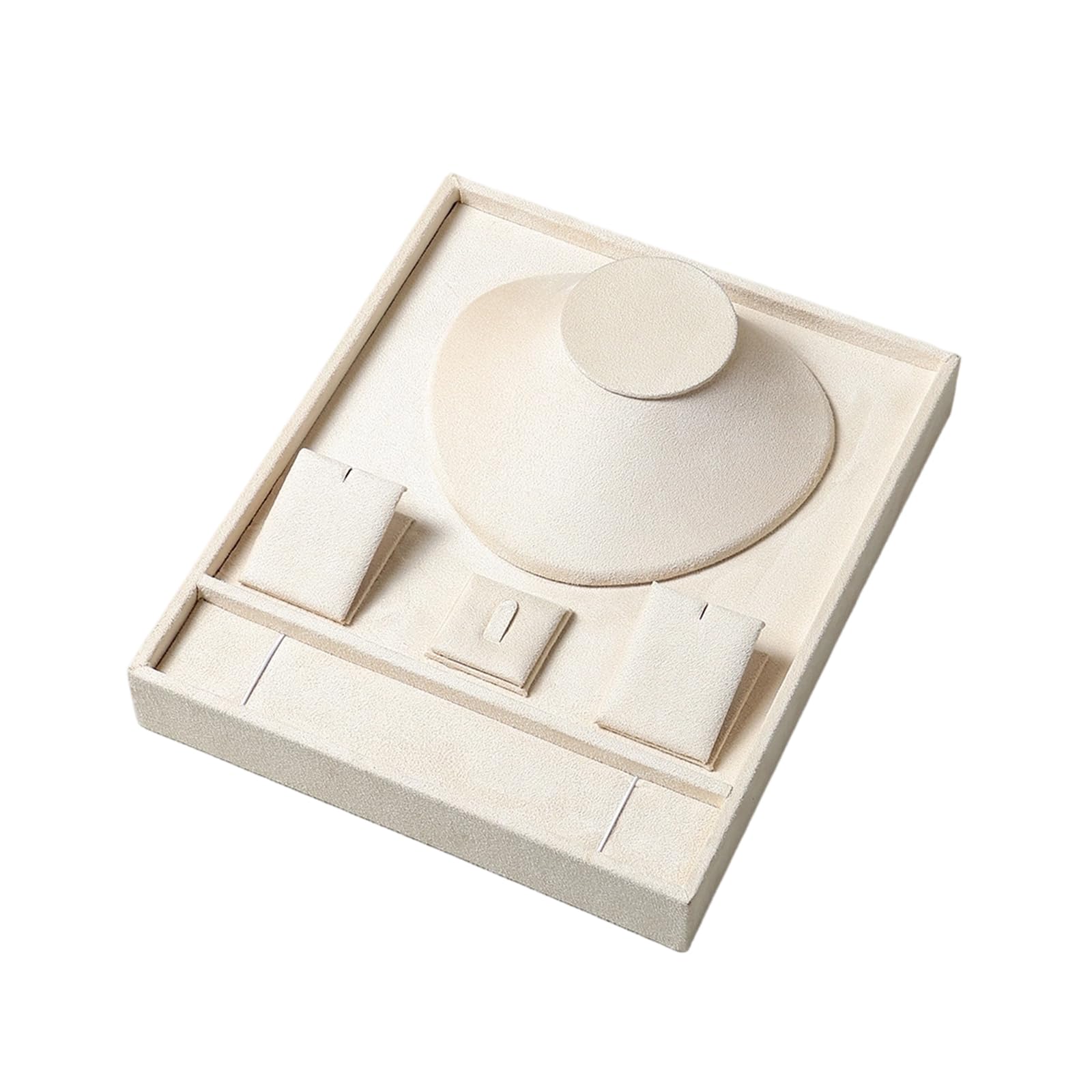 Plateau de présentation de bijoux avec velours Taille, Beige