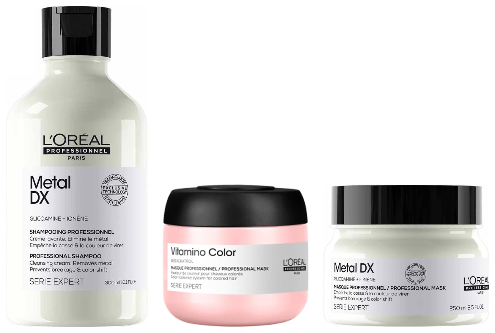 L'OREAL PROFESSIONNEL PARIS Metal Dx Shampoo & Hair Mask Combo (300Ml + 250Gm) | Anti Metal & Sulfate Free Shampoo & Mask For Shinier Hair With Vitamino Travel-Size Mask 75Ml,1 Count-image-13