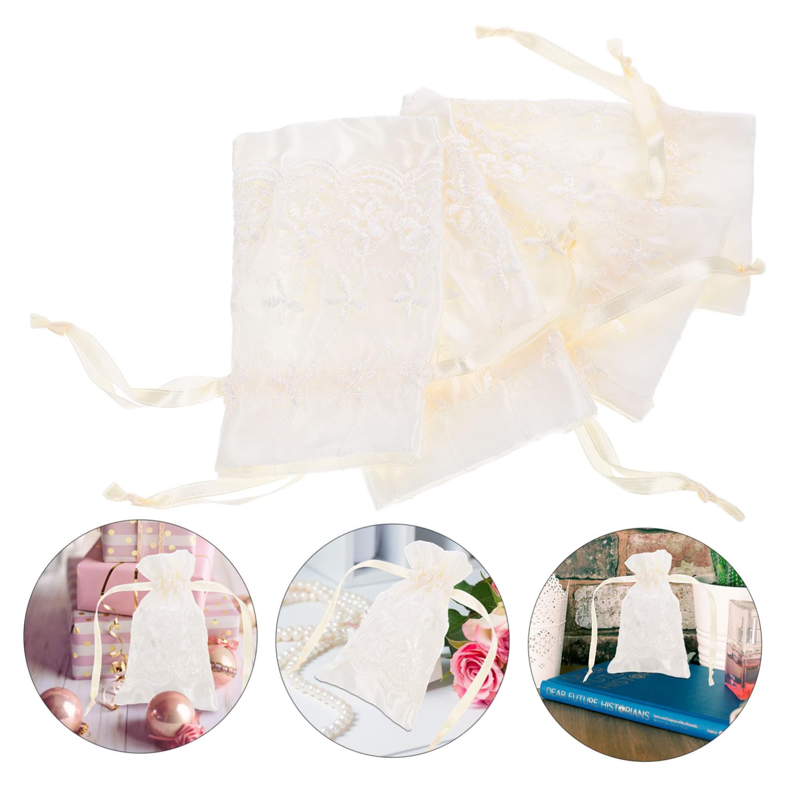 5 Set Sacchetti Elegante Per Gioielli Per Matrimoni E Speciali Sacchetti Per Confetti 4 Pezzi*5