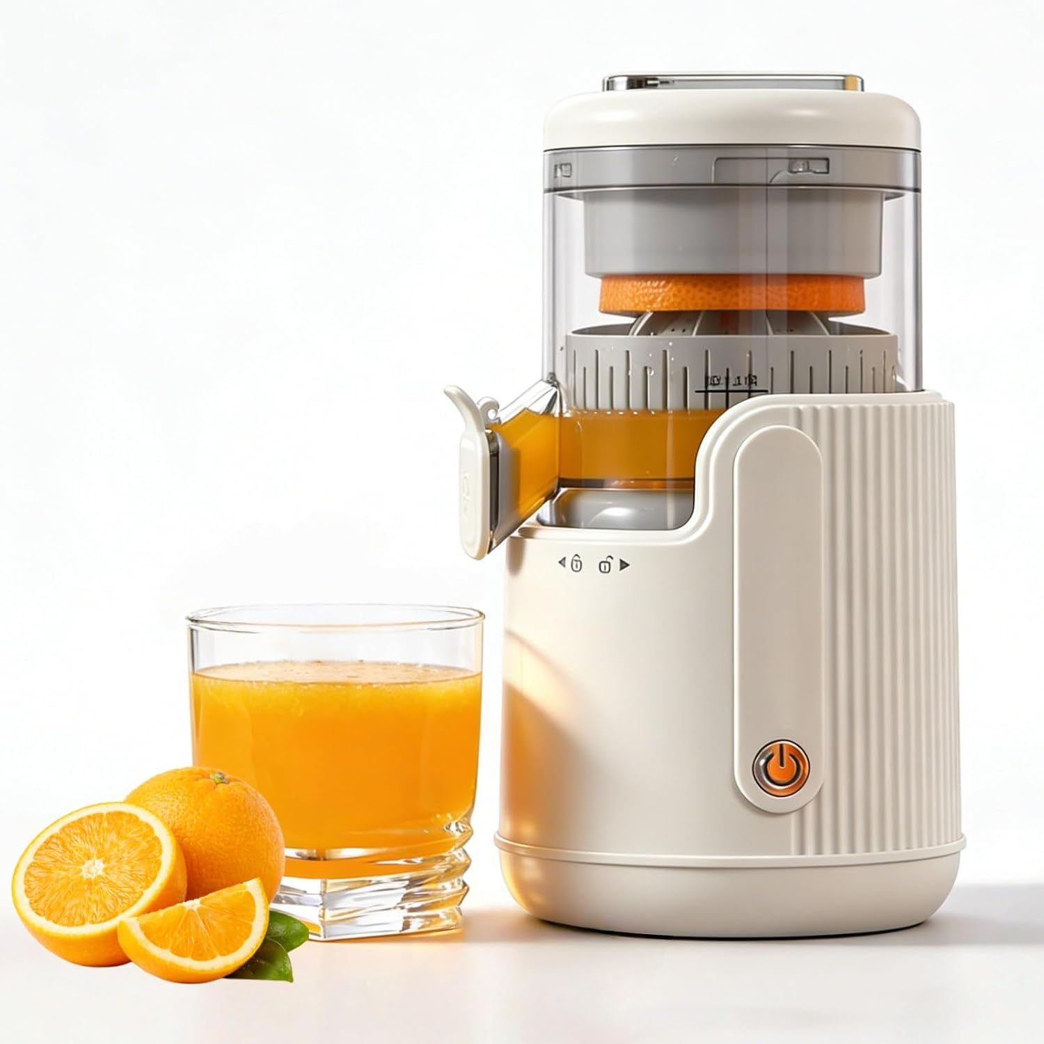 Portable Electric Citrus Juicer, Compact USB Rechargeable Lemon Squeezer, Easy Operation Small Juicer Machine for Oranges & Limes, for Home Kitchen & Travel (white)