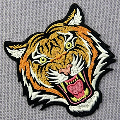 The Roaring Bengal Striped Tiger Embroidered Badge Iron On Sew On Patch
