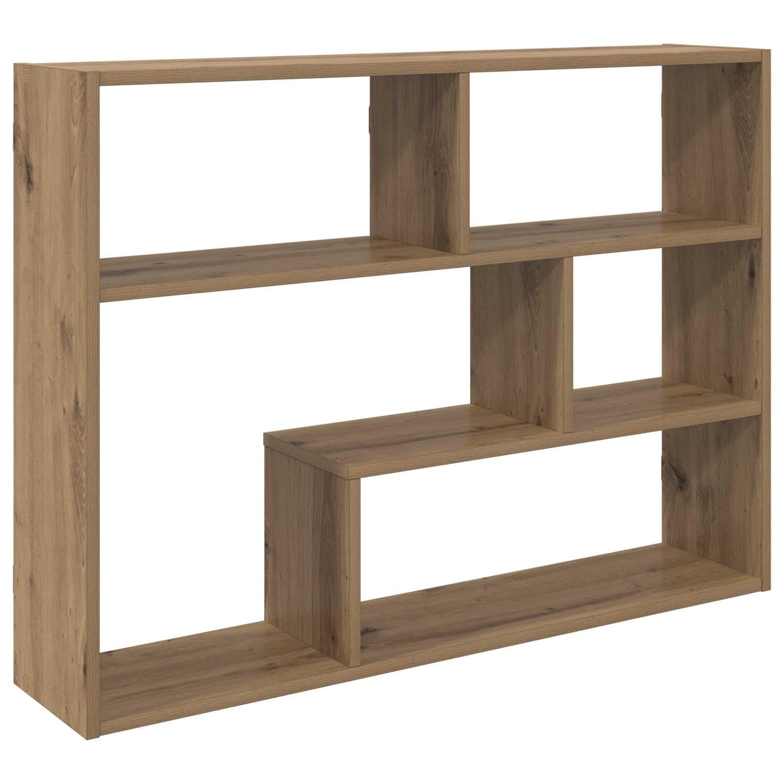 Wandregal Braun aus Holzwerkstoff 95 x 20 x 69,5 cm mit Wandhalterung, platzsparend, multifunktional für Wohnzimmer, Schlafzimmer, Küche, Büro, Stauraum und Deko
