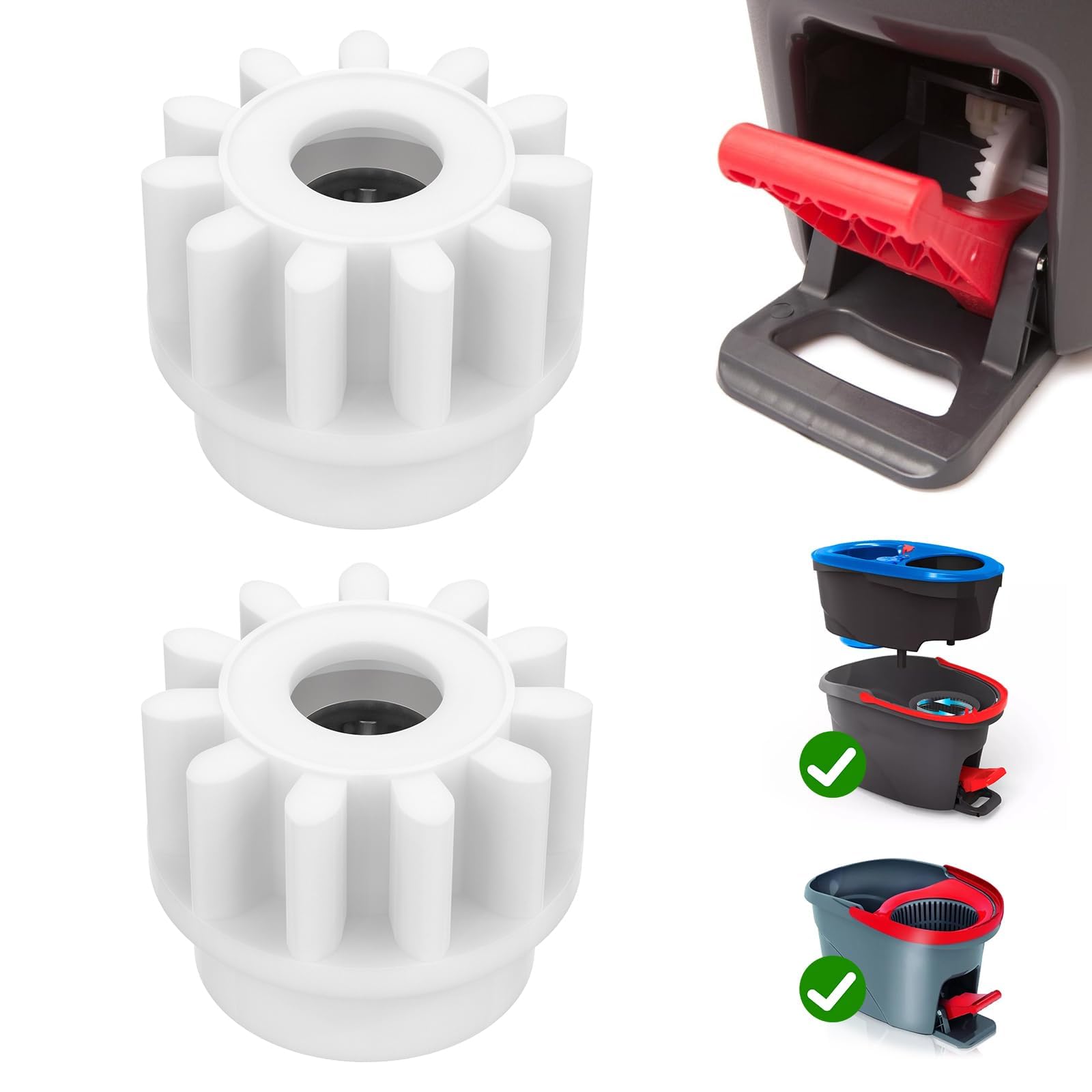 SDTC Tech 2 Pcs Easy Mop Pedal Broom Spin Replacement, One Way Clutch Bearing Repair, Spin Mop Bucket Gear Replacement, Mop Bucket Bearing Compatible with Oce DAR, Vi LIDA