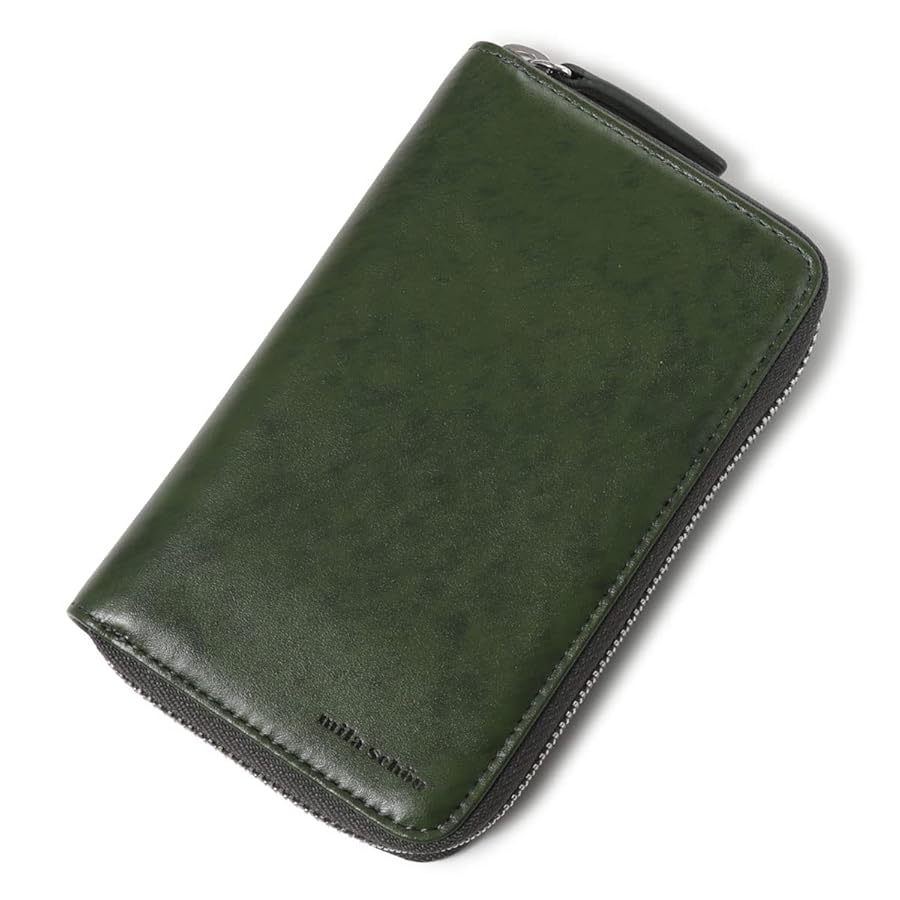 Amazon | [ミラショーン] 二つ折り財布 ミドル 縦型 本革