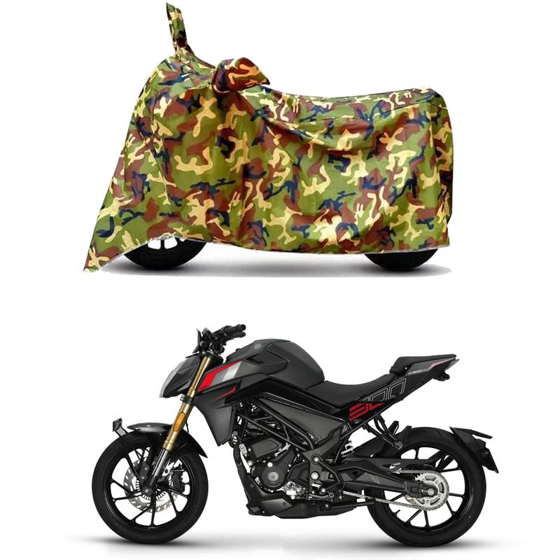 Image of Waterproof 100% PVC Coated Full Bike Scooty Two Wheeler Body Cover Compatible for Keeway K300 N /UV-Rays /Heat Protection /Birds Dropping /Scratchproof /Dust Proof /All Varient[6X6 Jungle Print]