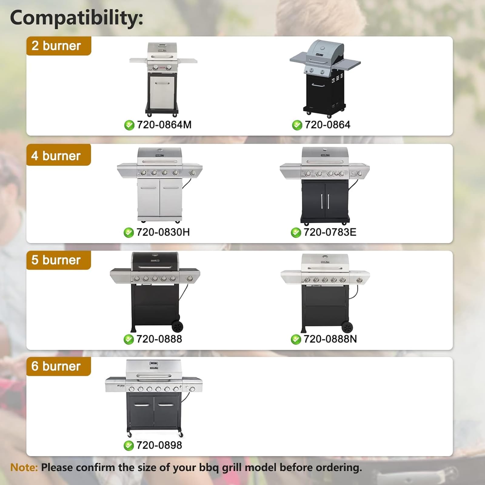 Pièces de Rechange pour Barbecue Nexgrill 6 brûleurs 720-0898, 720-0898A, Nexgrill 5 brûleurs 720-0888, 720-0888N, Nexgrill 4 brûleurs 720-0830H, 720-0783E, 720-0830A. Plaques chauffantes pour Tente