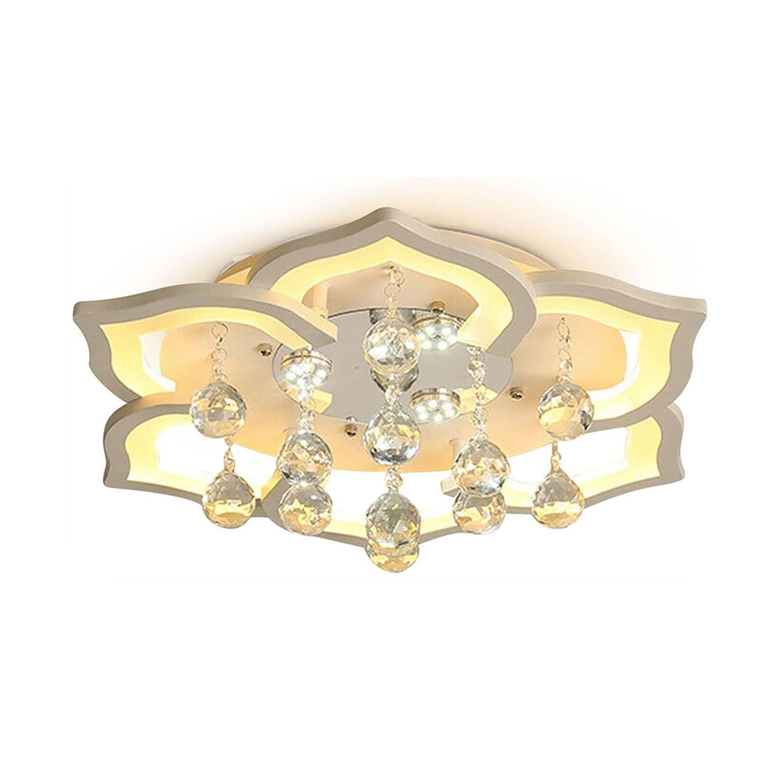 Plafonnier cristal LED de luxe en forme de fleur acrylique à intensité variable - 8