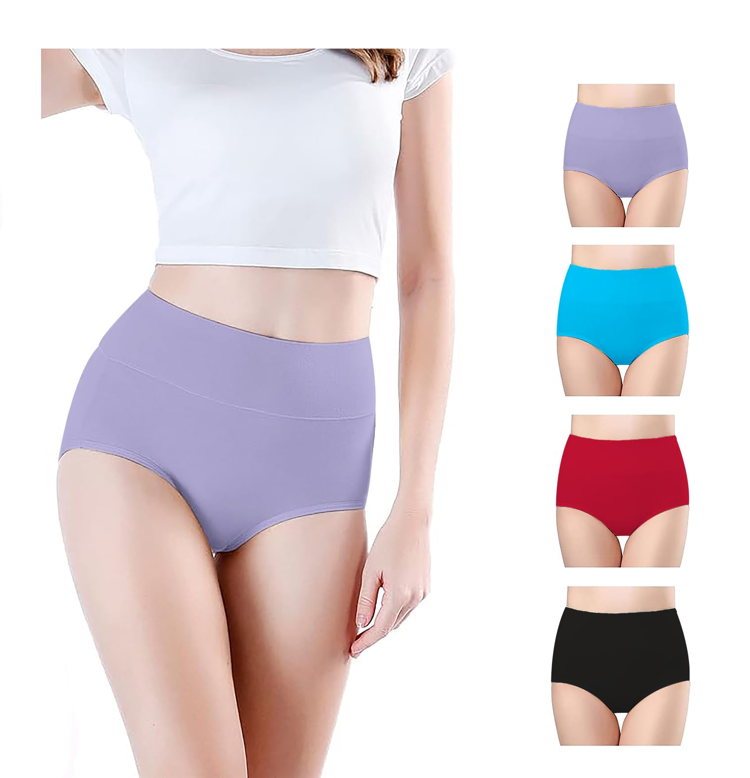 Think Tech Hipster Seamless Panties for Women High Waist Cotton Panties (Pack of 5 High Waist Img 177 to 192)