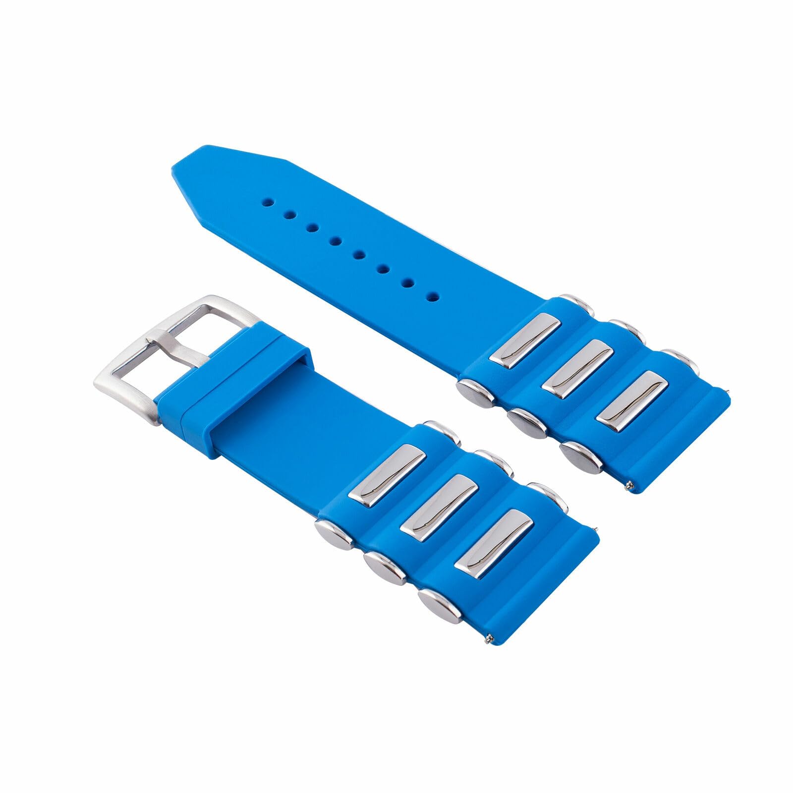 Ewatchparts 26mm Silicone Rubber Diver Watch Band Strap Compatible With Invicta Excursion 18202 Watch Light Blue