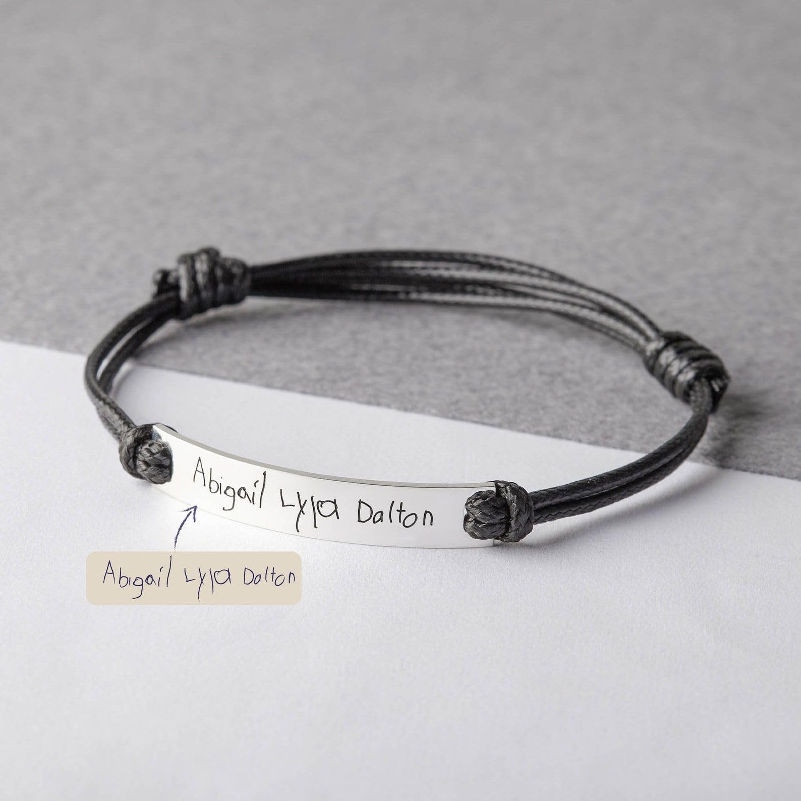 Pulsera con escritura manuscrita para hombres, real escritura manuscrita joya, cumpleaños Presents para él aniversario para novio San Valentín Día de la Madre Navidad cumpleaños aniversario