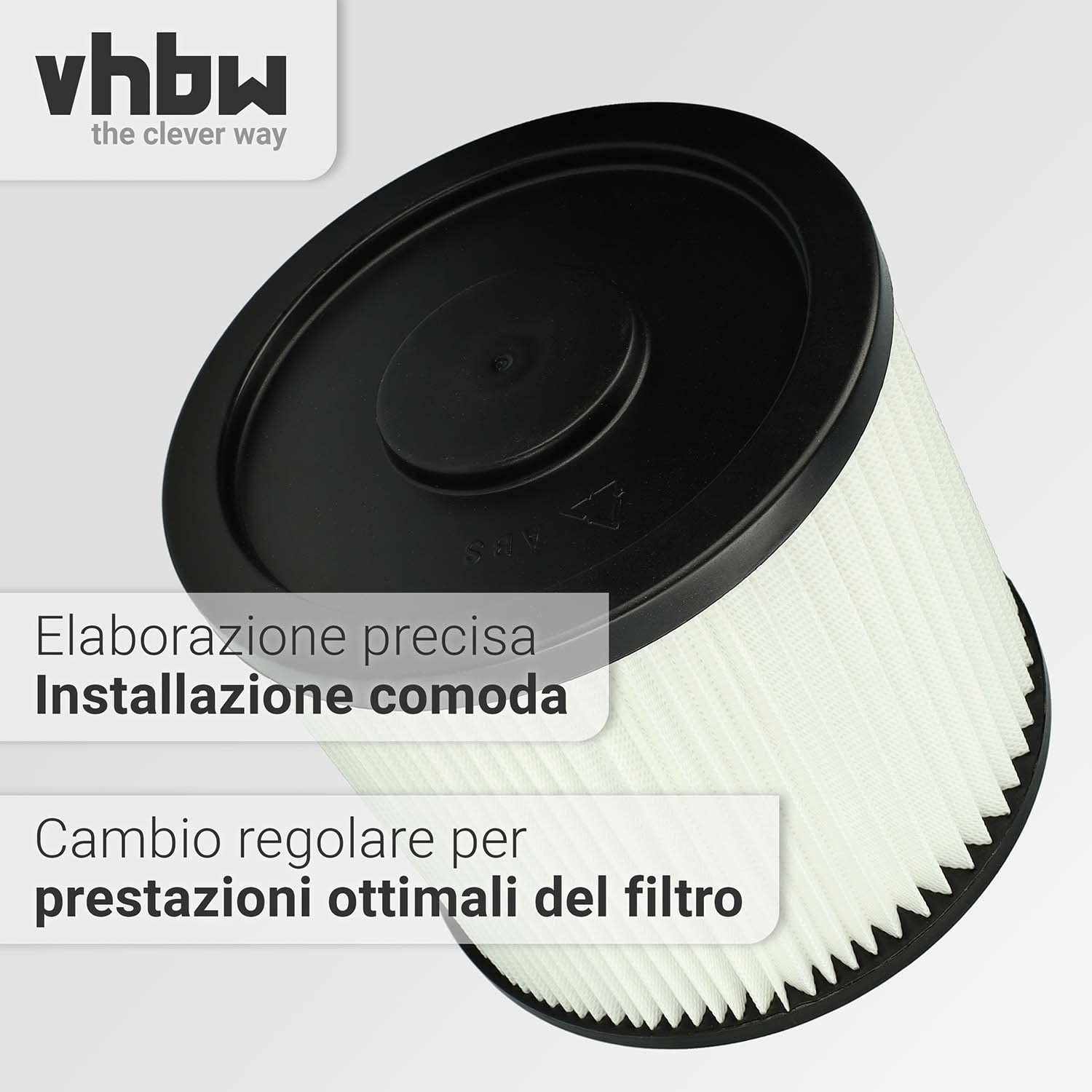 vhbw 5x filtro a pieghe piatte compatibile con Güde, Rio Inox, NTS 1200, NTS 1600 I, NTS 1250 aspirapolvere - bianco