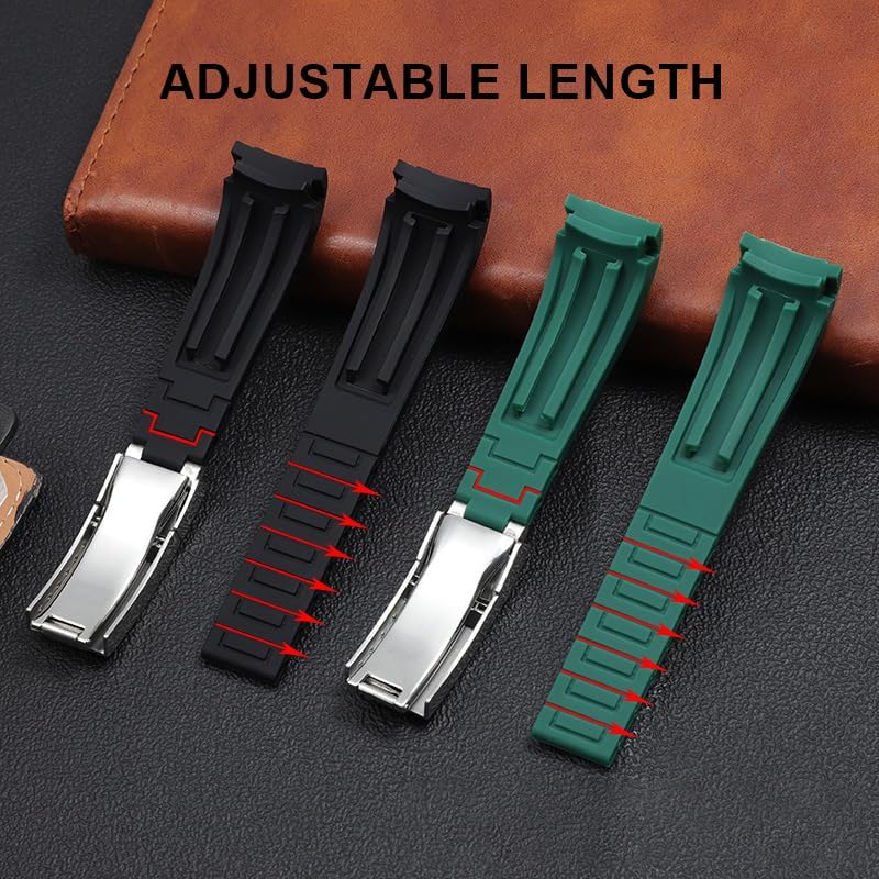 20mm 21mm 22mm Rubber Watch Band for Rolex Watch Strap Soft Curved Replacement Strap for Men & Women - Image 6