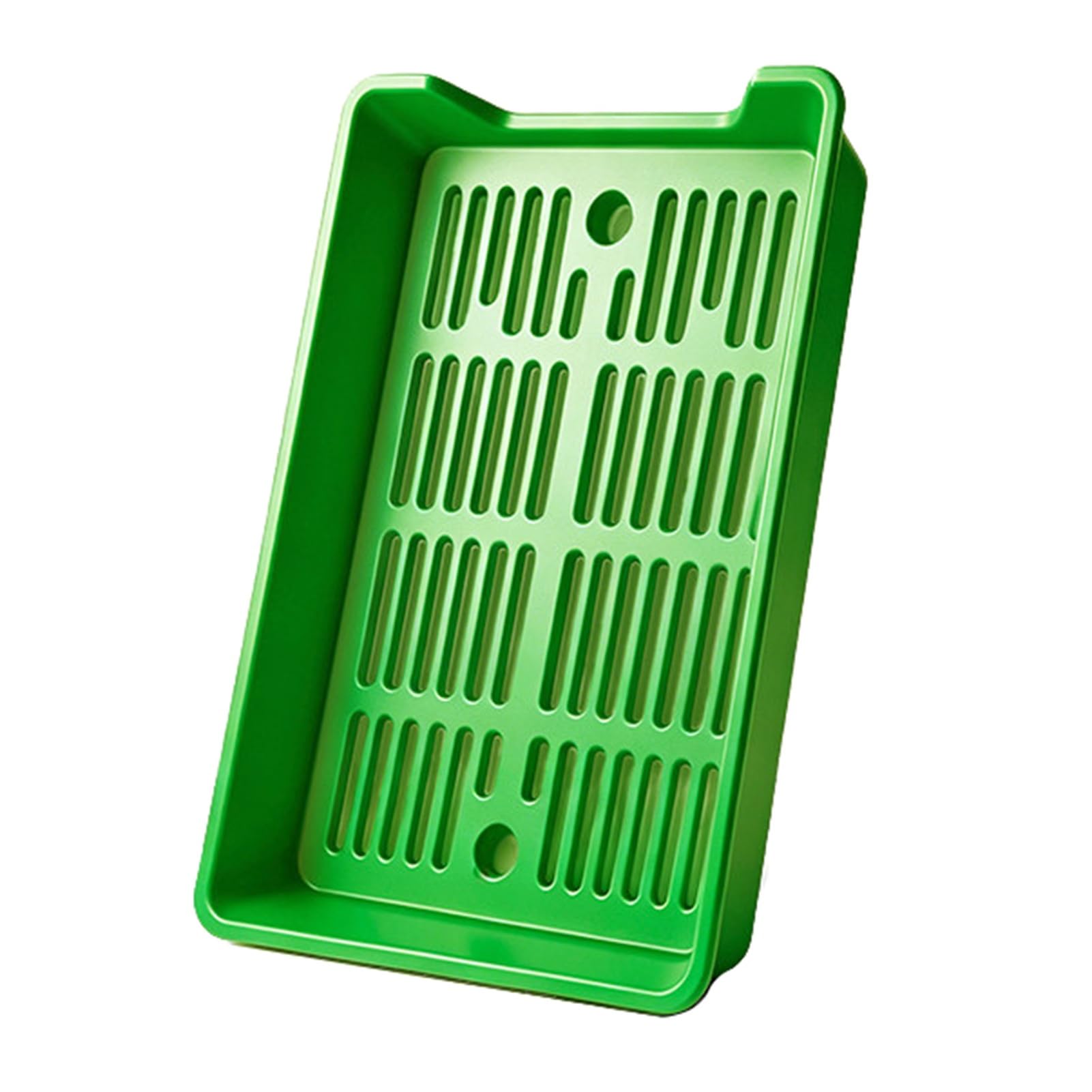 Double-layer PP Tray,Rectangular Barbecue,Removable Perforated Drain Plate,Suitable for Storing Fried Skewers(Green)