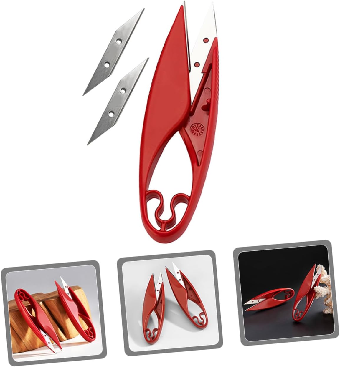 CALLARON Stainless Steel Fabric Shears U-shaped Double Blade Sewing Scissors for Dressmakers Yarn Cutting Small Craft Scissors for Clothing and Textile Use