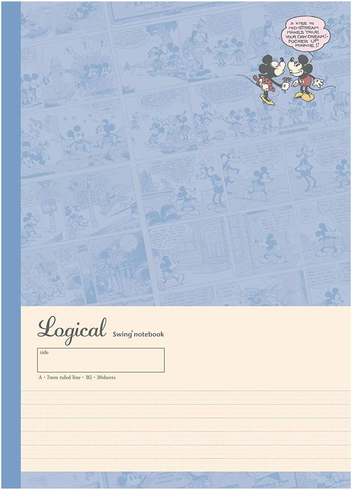 Nakabayashi S-141A-5P Swing Logical Notebook, Pack of 5, Semi-B5, A-Ruled, Mickey & Friends