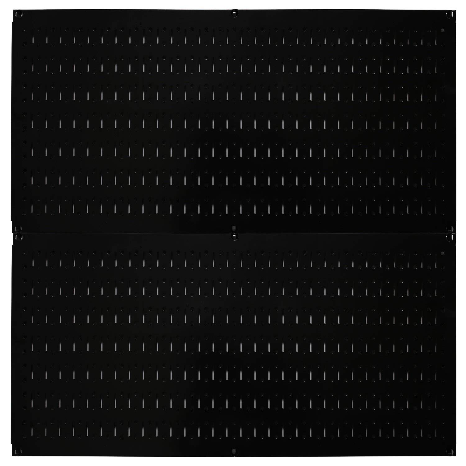 Wall Control Pegboard Rack Horizontal Metal Pegboard Garage Tool Storage Pack - Two 32-Inch Wide x 16-Inch Tall Peg Boards (Black)