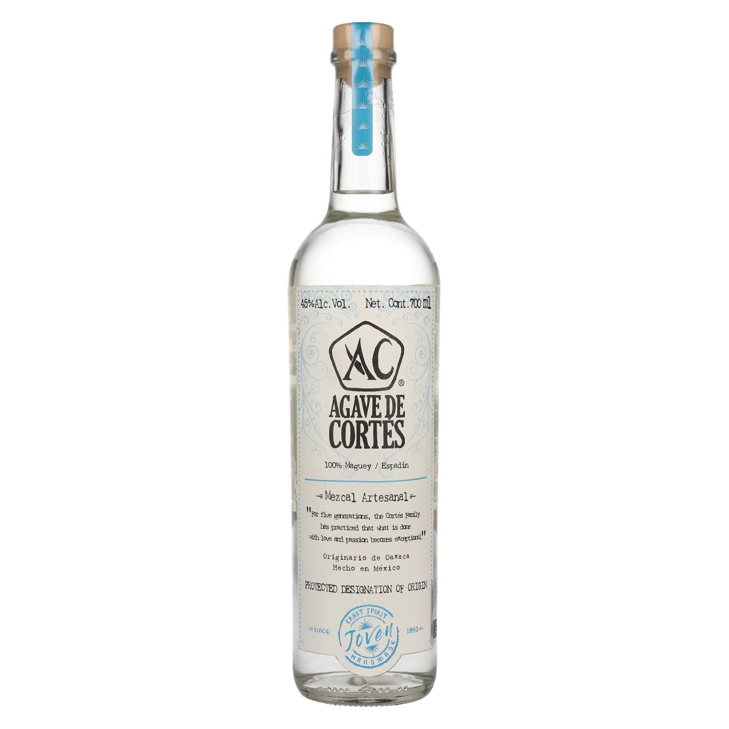 Agave de Cortés Joven | Mezcal Artesanal Espadín | Oaxaca | 45% Vol. | 0,7 l
