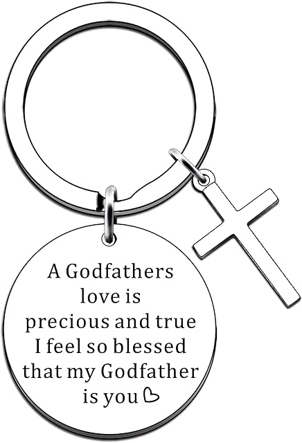 JMIMO Godfather Gifts Godfather Keyring Keychain Christening Gifts for Godfather
