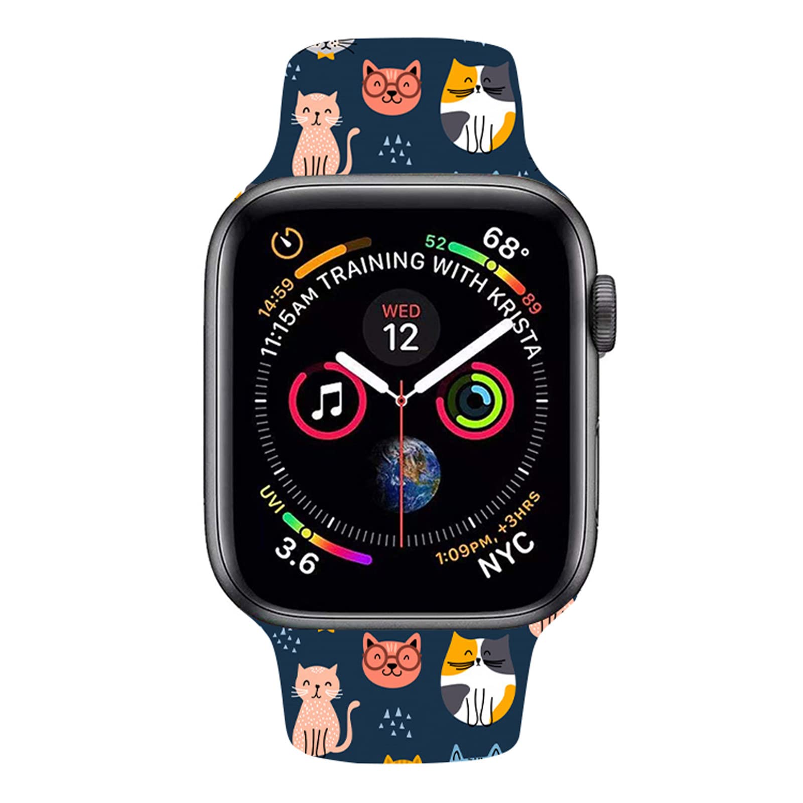 Pasek do zegarka kompatybilny z Apple Watch 38 mm, 40 mm, 41 mm, 42 mm, 44 mm, 45 mm, 49 mm, dla kobiet i mężczyzn, regulowany, miękki, silikonowy