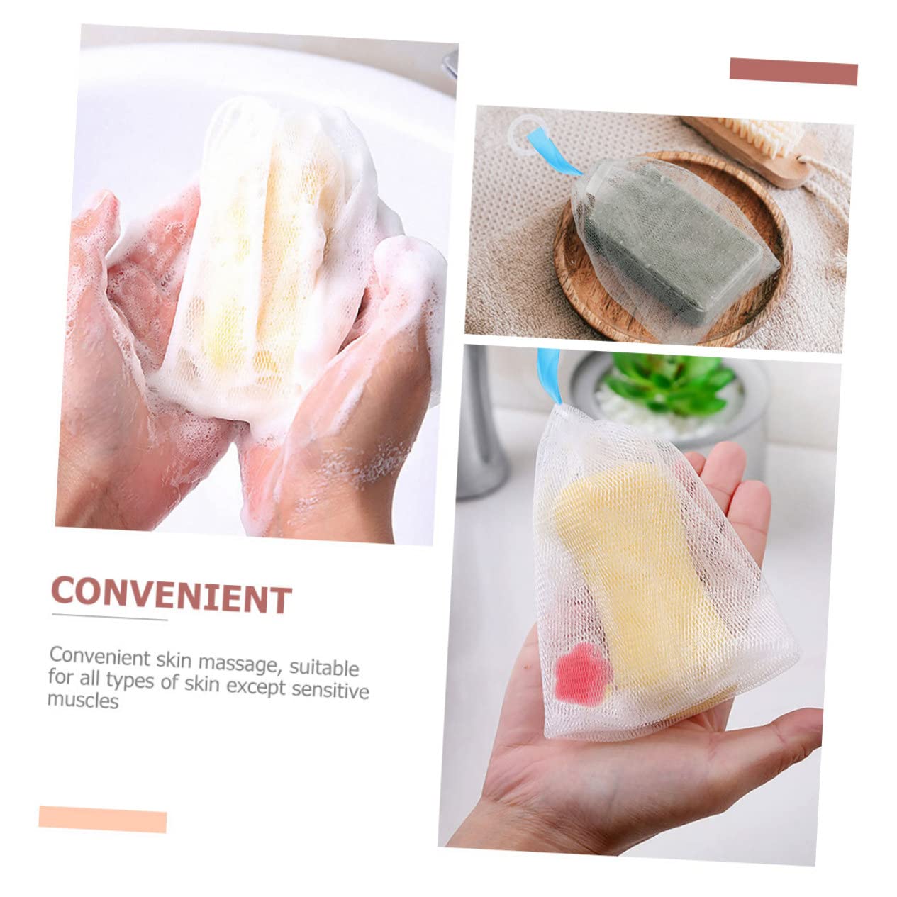 2Pcs Facial Foaming Nets Portable Soap Pouches for Cleansing Bubble Making Suitable for Household Use and Exfoliation