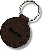 Engraved Dog Tag - Personalised Pet Tag for Dogs & Cats - Lightweight Faux Leather Charm - Customized with Name & Phone Number - Stylish Pet Accessory (Dark Brown)