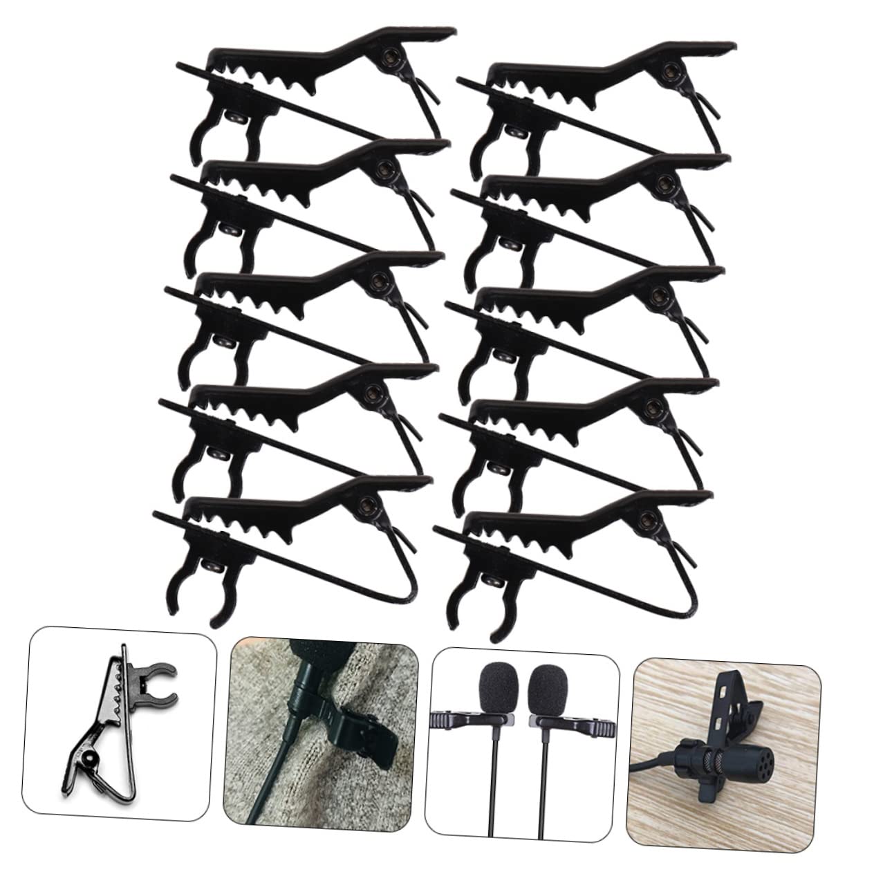 BESPORTBLE 10Pcs Lavalier Microphone Clips Durable Clip Holder for Podcasts Speeches and Performances Easy to Install Compatible with Microphones