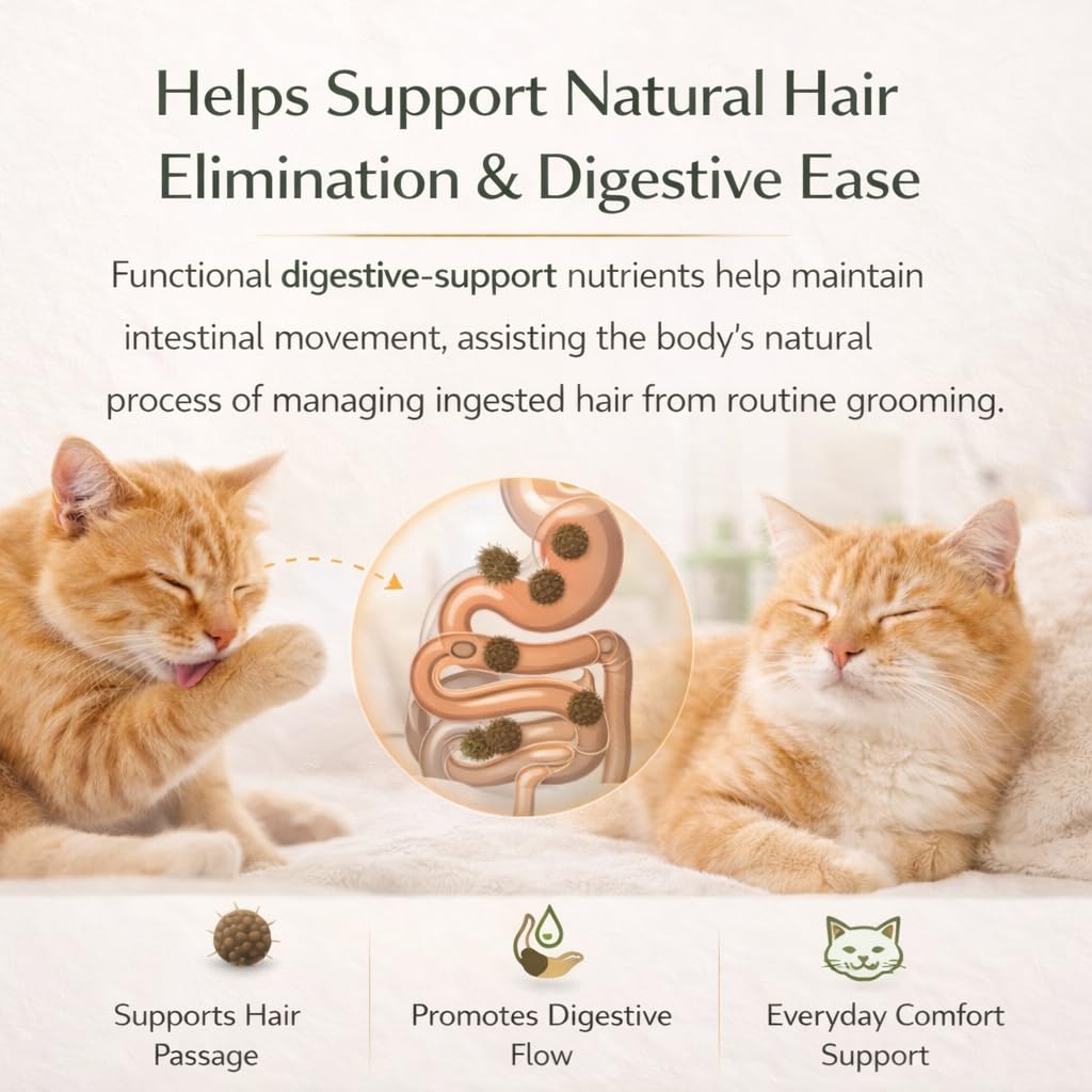 Hairball Relief Chews Tablets for Cats & Dogs Hairball