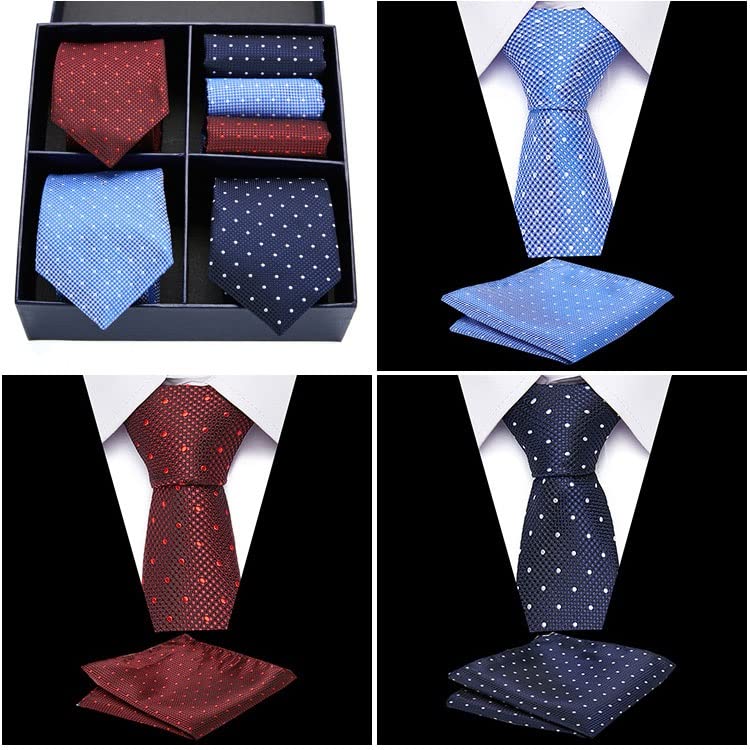 Set 3 Corbatas de Seda para Hombre con Pañuelo y Caja miniatura 3