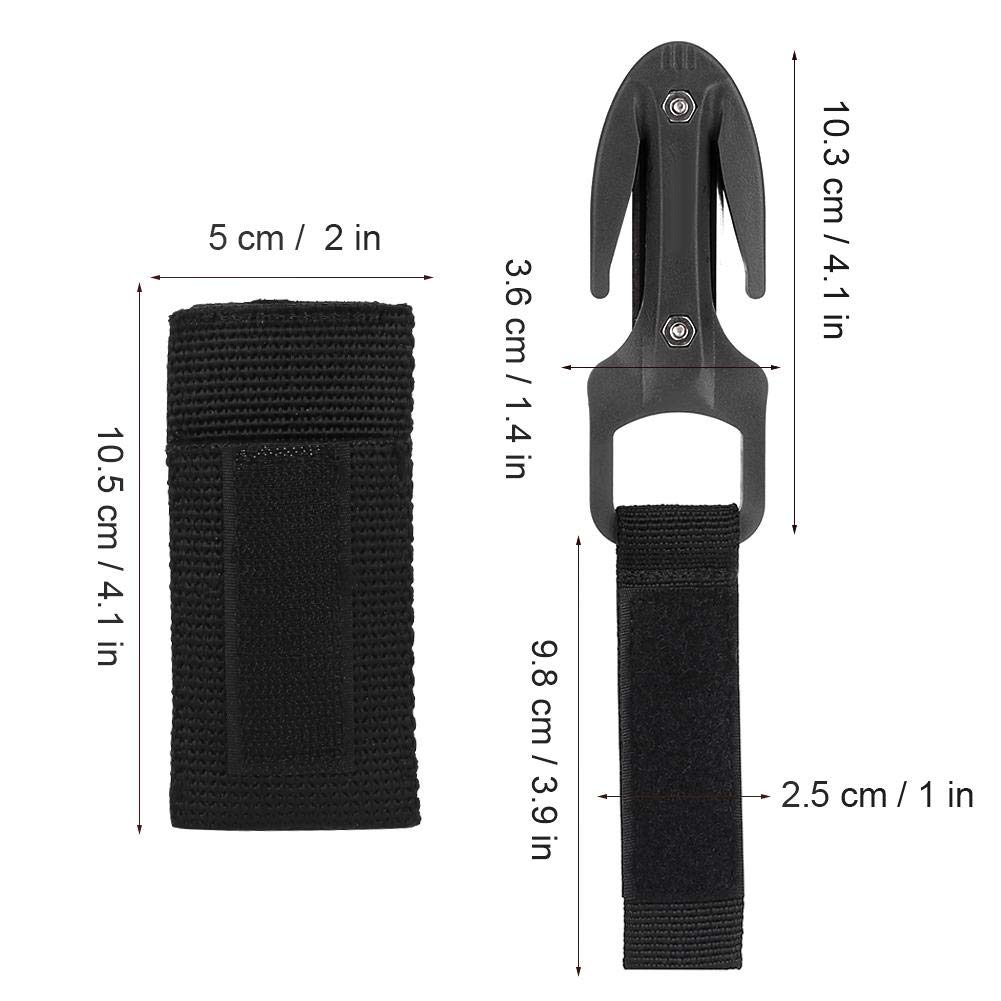 Qinlorgo Cuchillo de Corte de Buceo, Cuchillo de Corte de Buceo seco Equipo de Buceo(Negro)