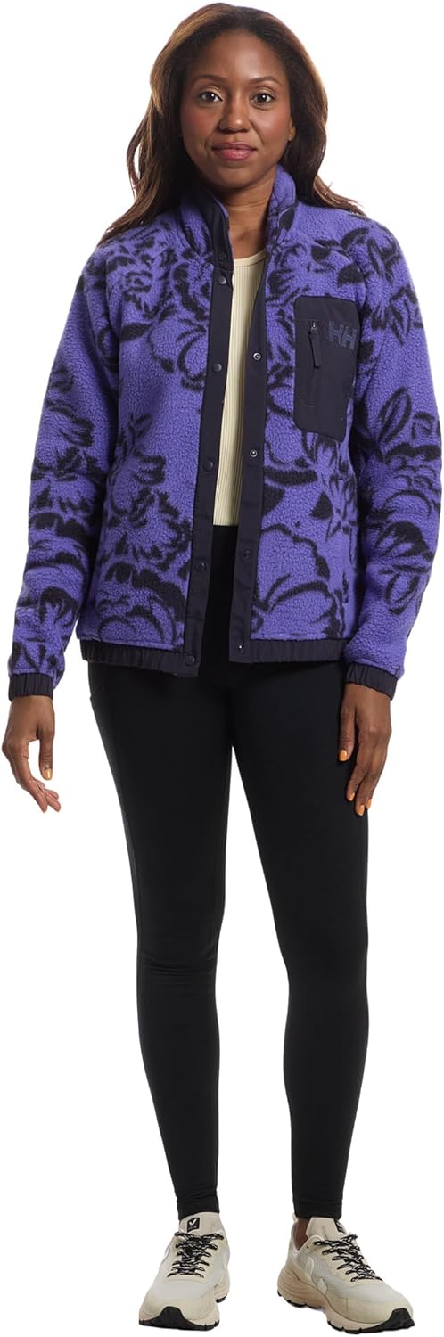 Helly-Hansen Women's Imperial Printed Pile Snap, 690 Ultra Violet Peony Aop, Small