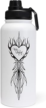 Von Dutch 32oz Hydration Double Walled Insulated Stainless Steel Bottle, BPA Free, 24 Hours Cold Von Heart