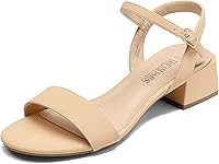 DREAMPAIRS Women's Chunky Block Heel Sandals - 1.6" Low Heel Open Toe Ankle Strap Shoes for Party Wedding
