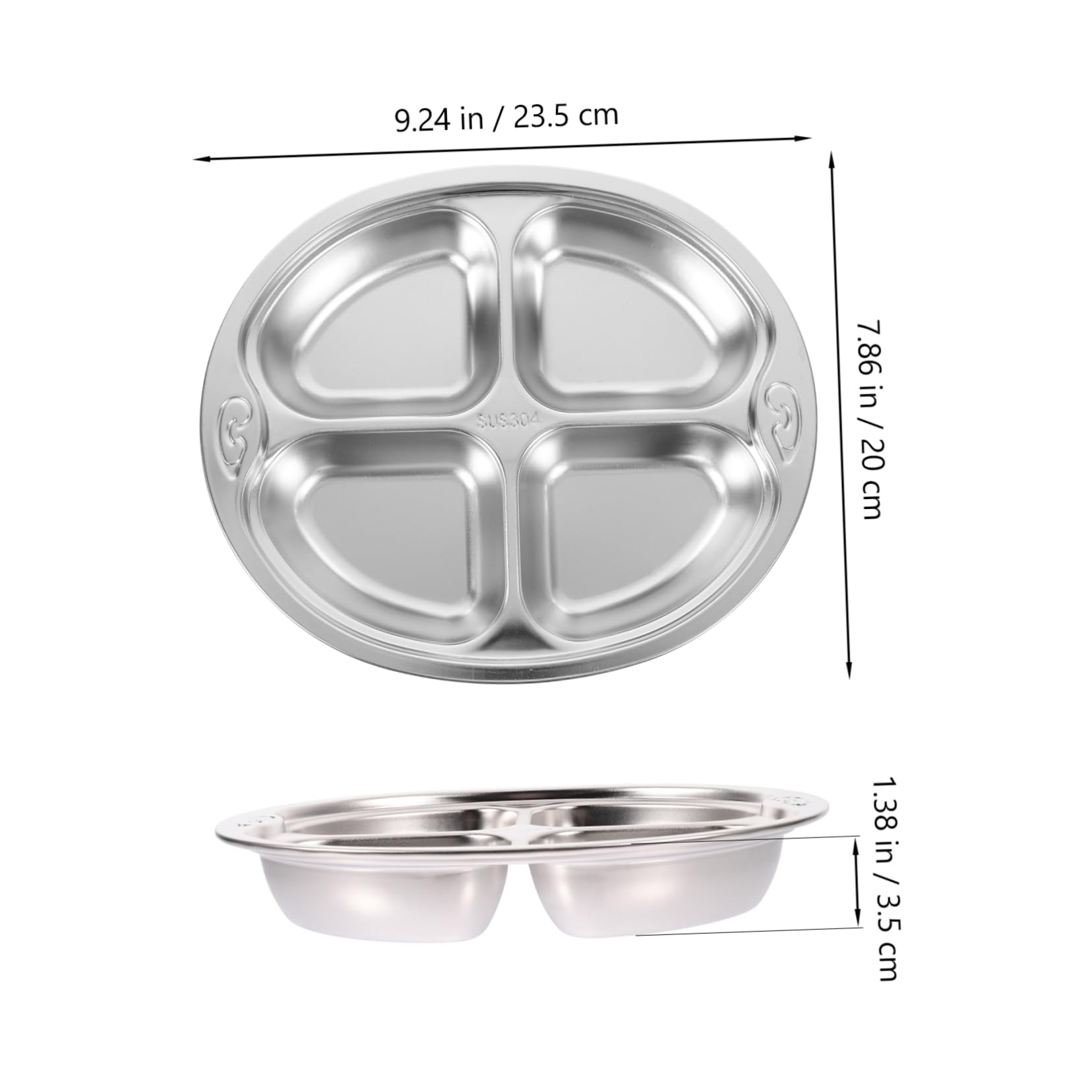 Garneck Kid Silverware Set Plate Dish 4 Compartment Kids Cutlery Set for Lunch Box Camping