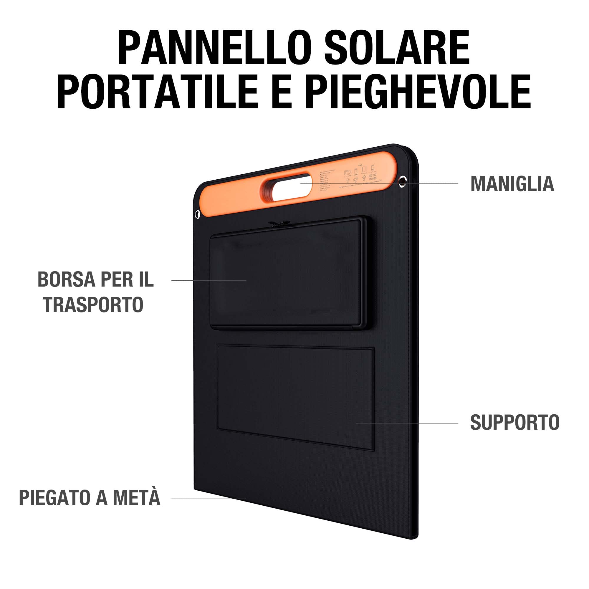 Pannello solare portatile Jackery SolarSaga da 100 W per Centrale Elettrica Explorer 240/500/1000, Caricatore solare con celle monocristalline, pieghevole, con uscite USB per telefoni