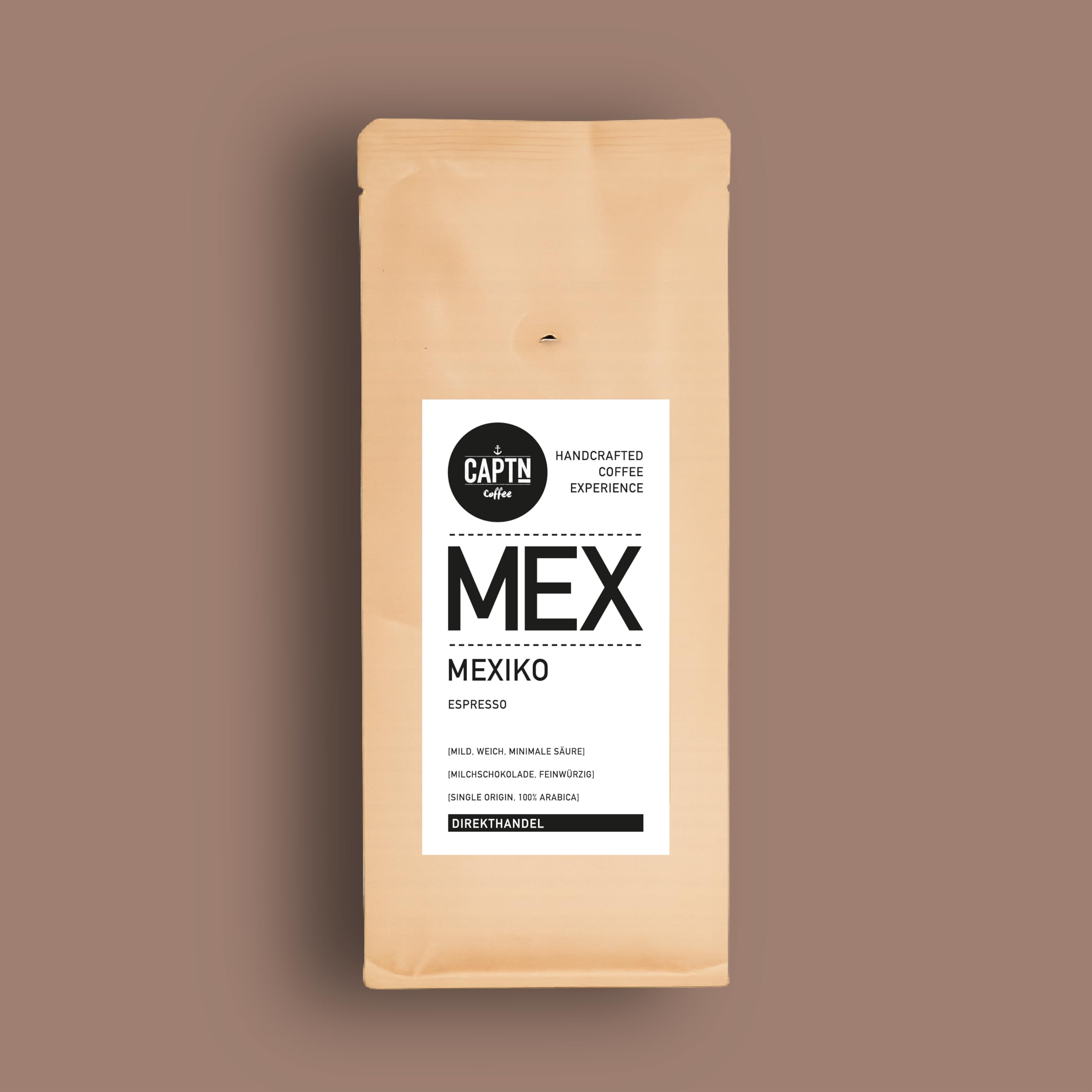 CAPTN Coffee MEXIKO Espressobohnen | 100% Arabica Single Origin | 1 KG | Fair Gehandelt | Schonende Röstung | Vollautomaten