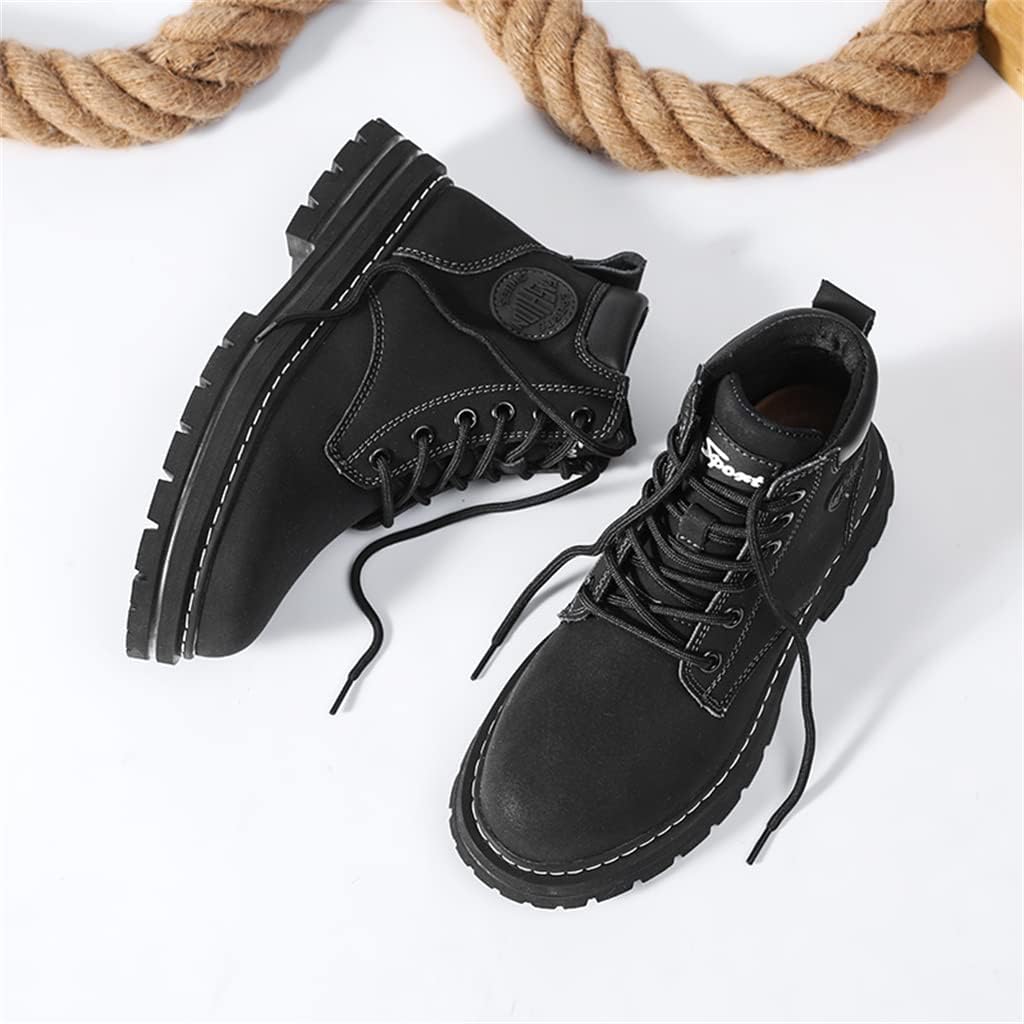 Veslexth Women's Waterproof Lace-Up Ankle Boots with Fur Lined Comfortable Insole Round Toe Winter Snow Shoes for Working Hiking Motorcycle Casual Boot