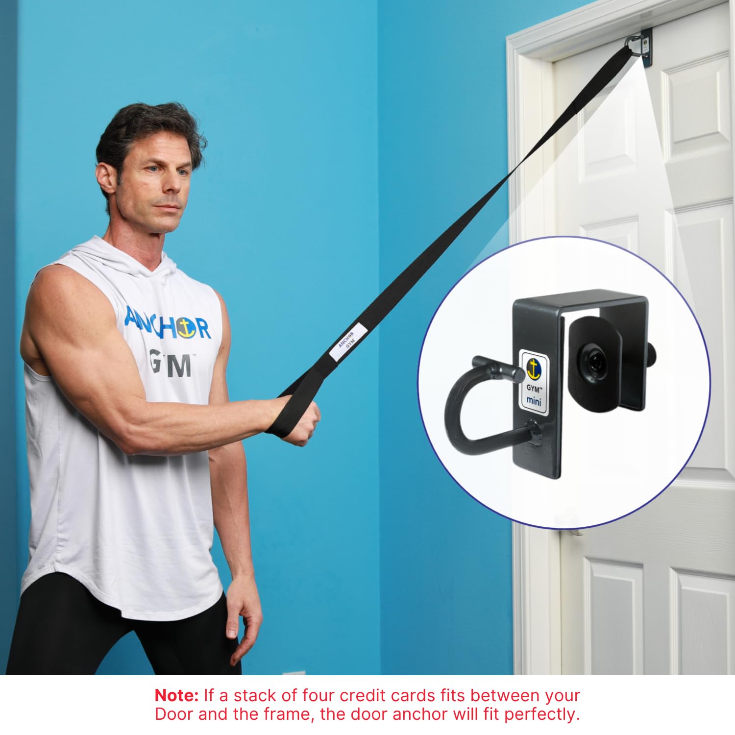 Anchor Gym Door Anchor for Exercise Bands - Resistance Door Anchor for Body Weight Straps, Resistance Band Door Anchor for Strength Training, Yoga, Home Gym, Physical Therapy