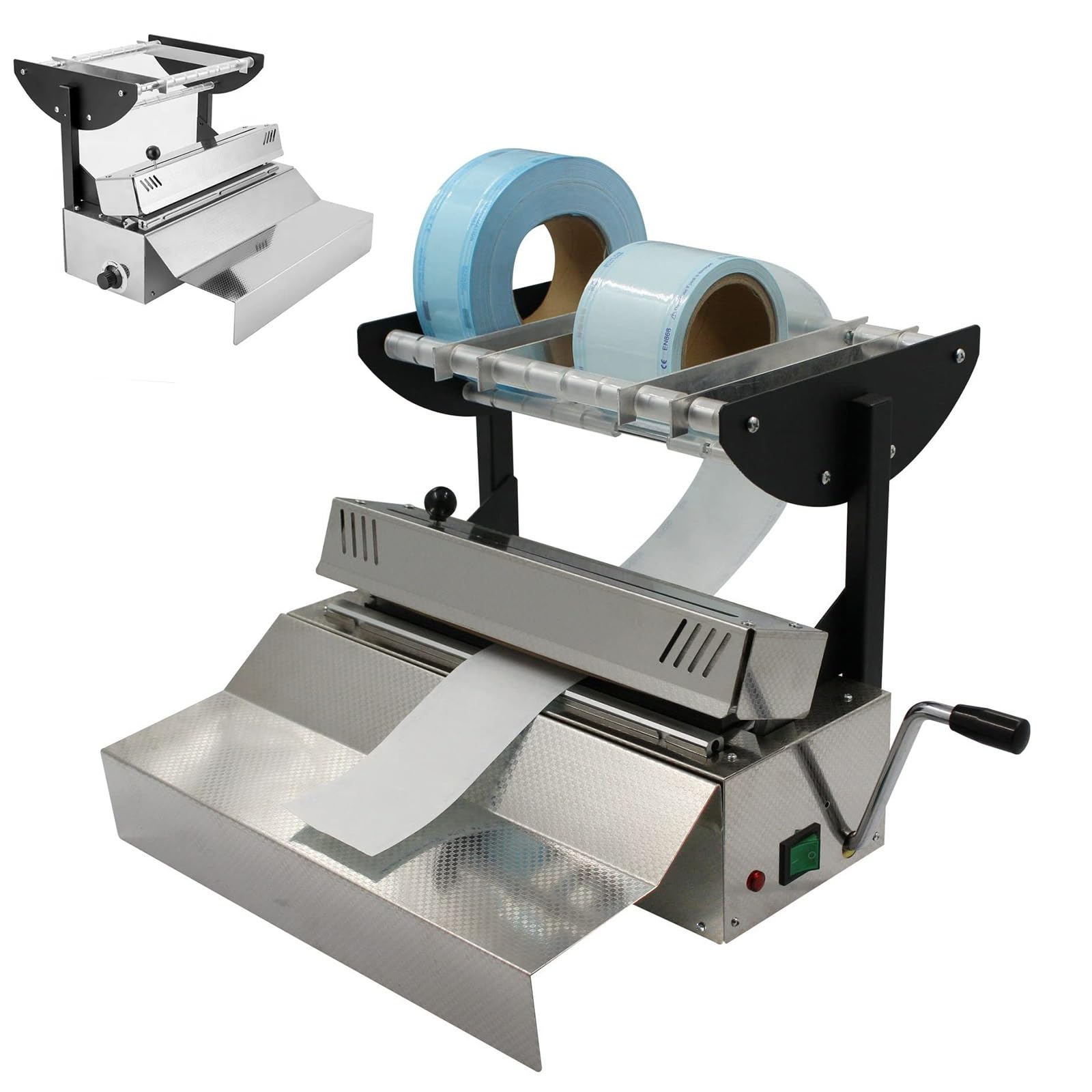 GYKOZY Professional Medical Sealing Machine, Stainless Steel Packing Machine with 6 Temperature Setting, Max 250mm Width, Heat Sealer, Commercial Wrapping Instruments