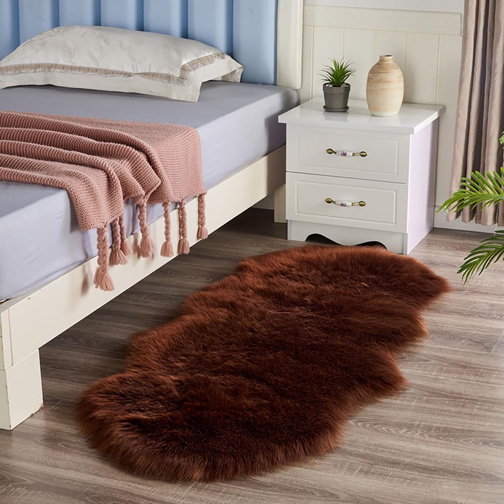 Shaggy Deep-Pile Rug, Non-Slip Washable Fluffy Rugs Area Runner Rugs Modern Decorative Rug for Bedroom, Living Room,coffee,160 * 60cm