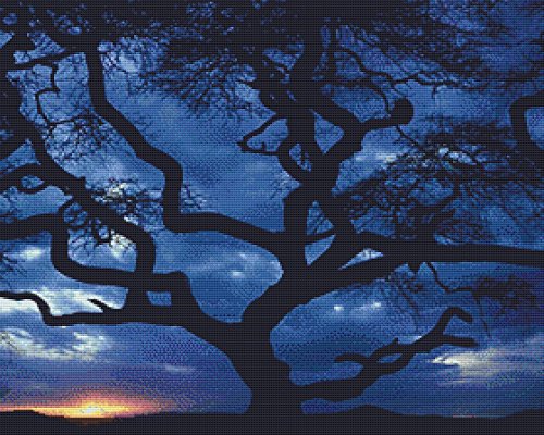 Nature's Finest No. 36 Cross Stitch Pattern Tree Silhouette against Evening Sky Cross Stitch Pattern only (Not a kit)