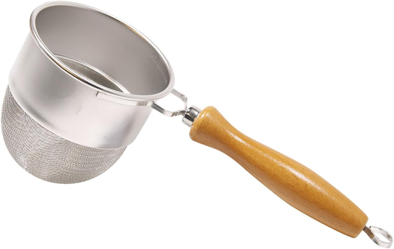 Stainless Tea Strainer w/Wooden Handle Tea Long Handled