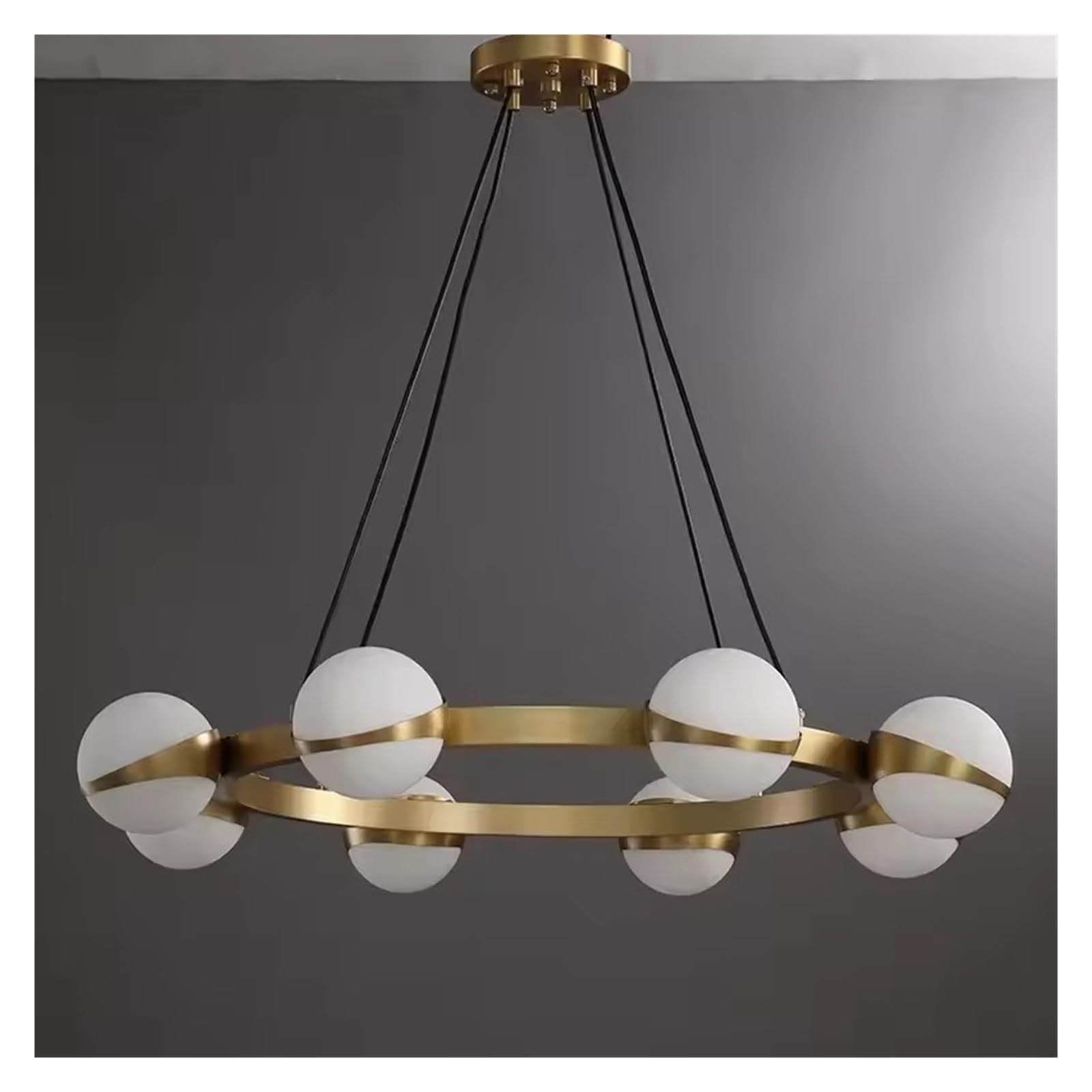 Nowoczesna okrągła lampa wisząca LED G9 do stołu, salonu, jadalni, sypialni, loftu, żyrandola, dekoracyjnych lamp do domu, żyrandoli w stylu vintage (światło naturalne, 8 p
