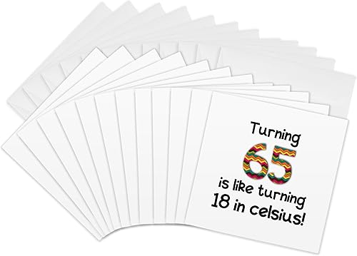 Miniatura 7 de Girar 65 es como girar 18 en celsius - Tarjeta de felicitación, 6 x 6 pulgadas, individual (gc_184964_5)