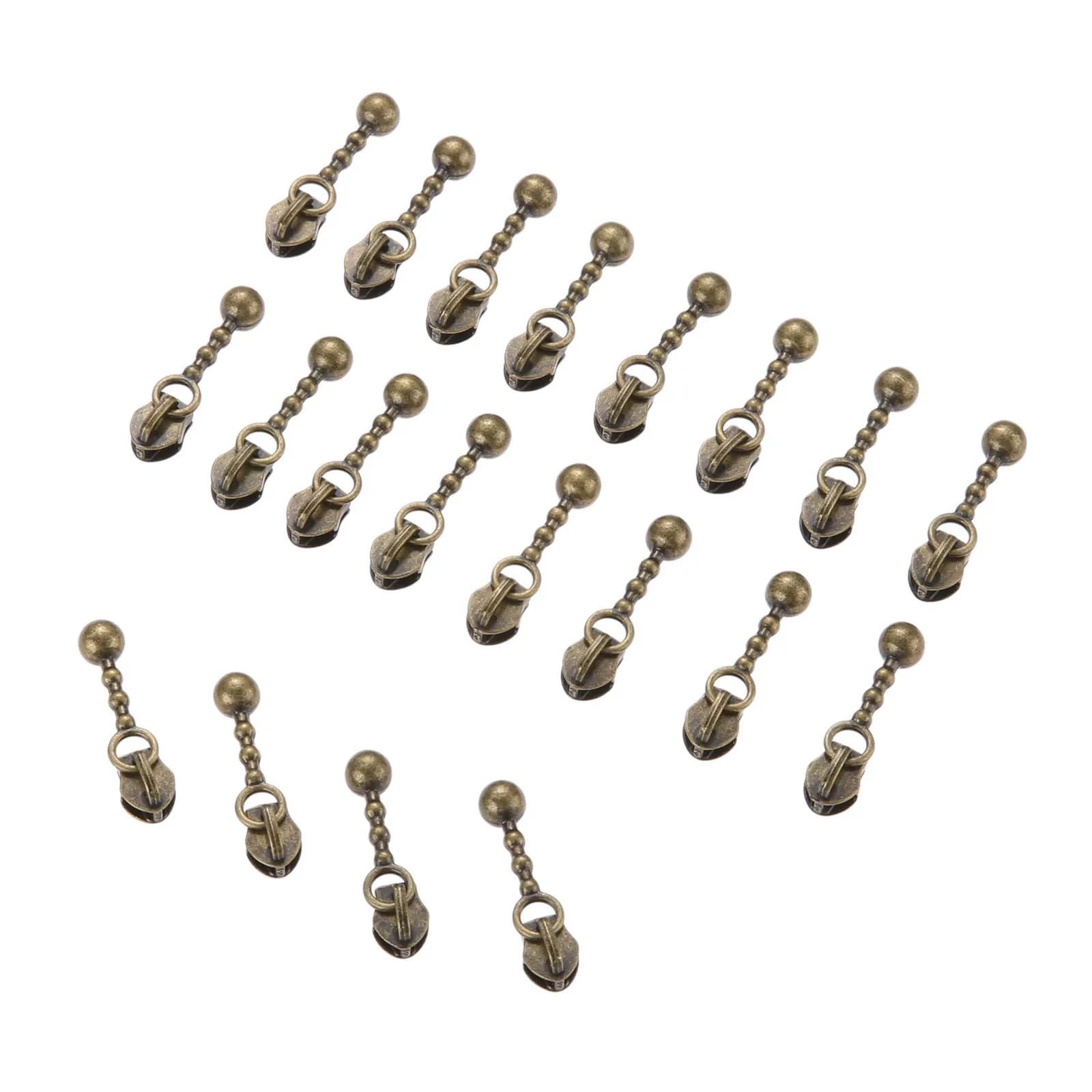 Tiradores de cremallera, 200 unidades, deslizadores de cremallera de metal 3#, cremalleras de nailon reemplazan la forma de gota de tracción, bronce antiguo