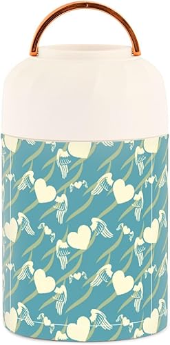 Miniatura 2 de MCHIVER Valentine's Day Flying Hearts Food Jar with Spoon Stainless Steel Vacuum Insulated Food Container 17 oz Soup Thermos for Hot Food