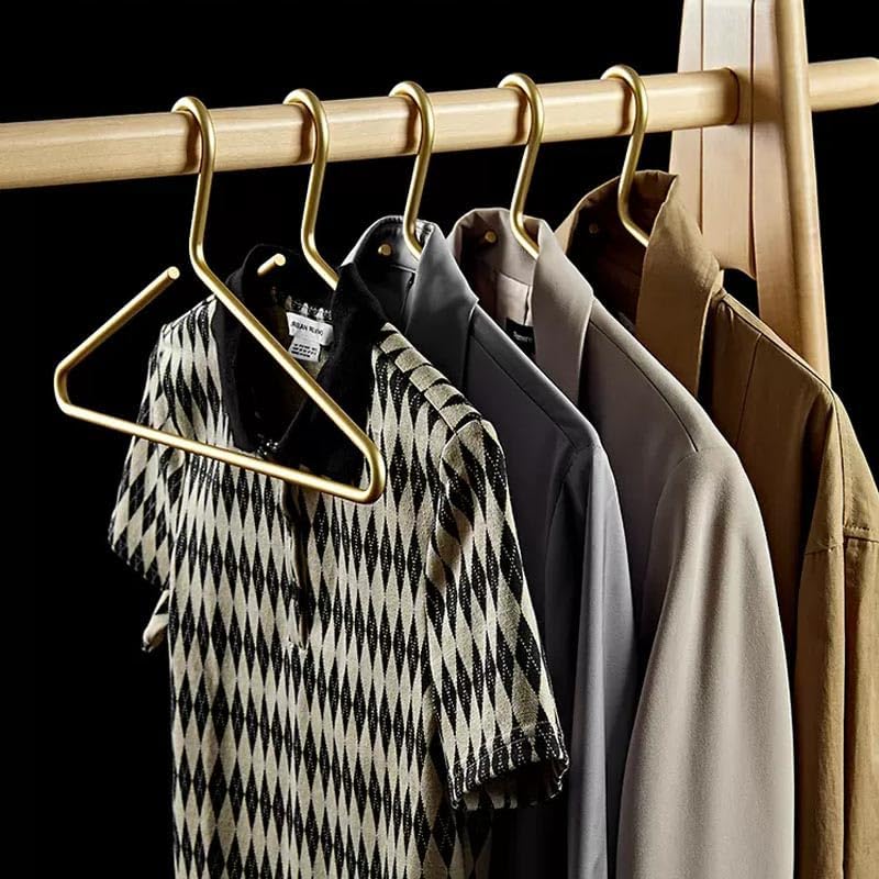 5pcs Solid Metal Hangers for Coat Seamless Matte Gold/Sliver Clothes Trousers Sweater Storage Racks Organizer(5pcs Sliver)